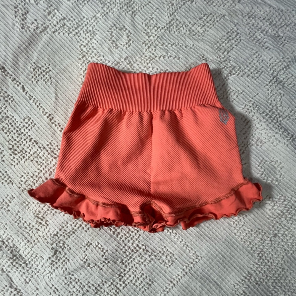FP Movement by Free People Coral High Waist Ruffle Shorts
